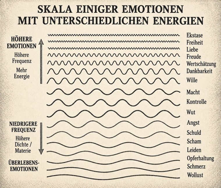 Skala der Emotionen und ihrer Frequenzen